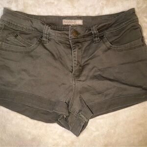 Olive Green Jean Booty Shorts Women Size 9 Denim Vacation Beach Y2K Vintage M L
